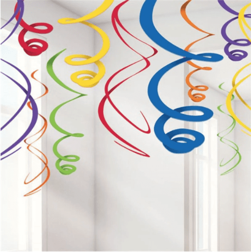 Rainbow Hanging Swirls Party Decoration