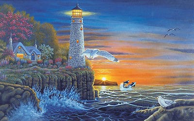 Paint by Numbers - Sunset Lighthouse