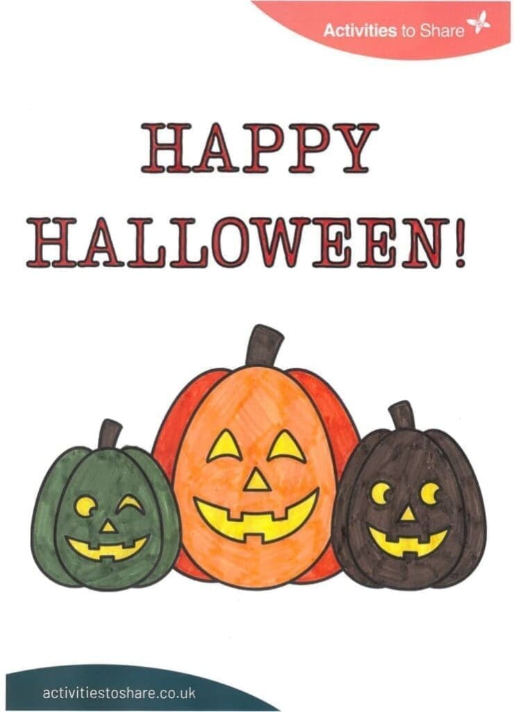 Happy Halloween Pumpkin Colouring