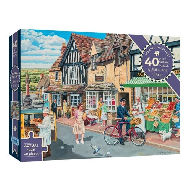 Large Piece 40XXL -  A Visit to the Village Jigsaw Puzzle