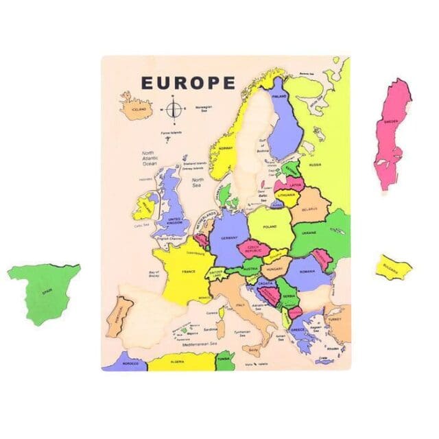 19 Piece Wooden Europe Puzzle