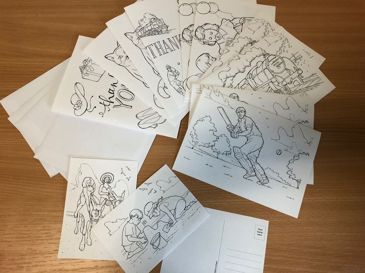 Nostalgic Colouring Cards (set of 12)