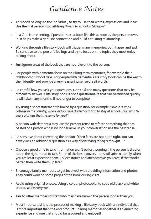 Guidance Notes My Life Story Book (LSB1)