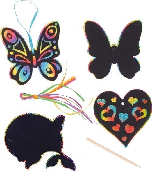 Scratch Art Tags (Pack of 4 Assd)