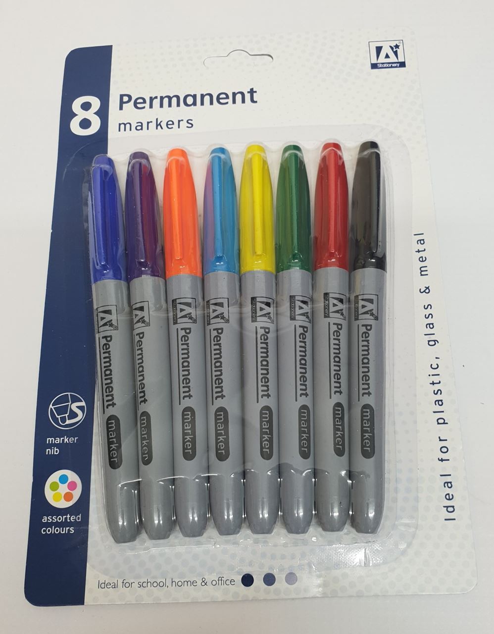 Permanent Markers (Set of 8 assorted colours)