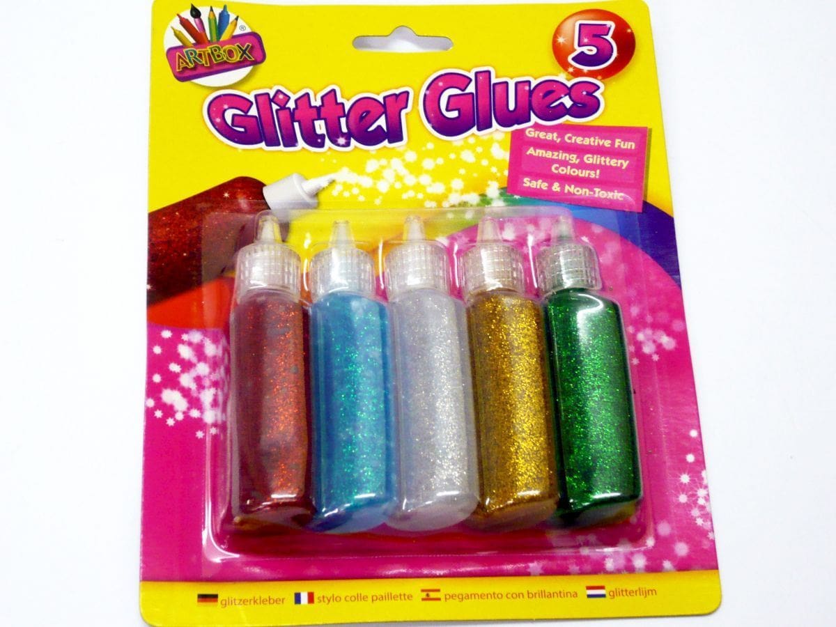 Glitter Glue (Pack 5 Assorted Colours)