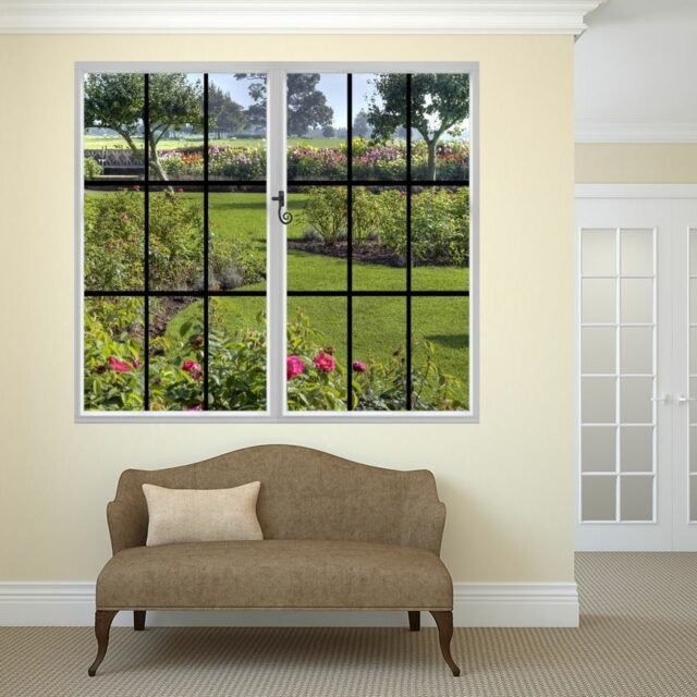Through the Window Wall Mural - A Spring Garden