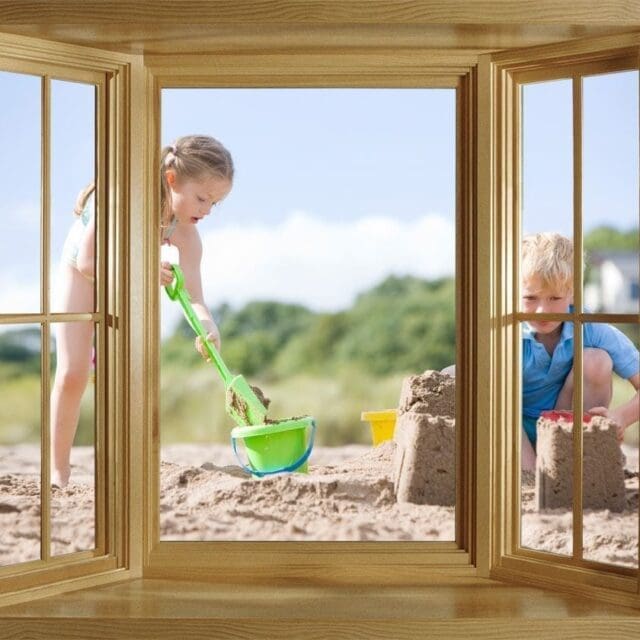 Through the Window Wall Mural - Building Sandcastles