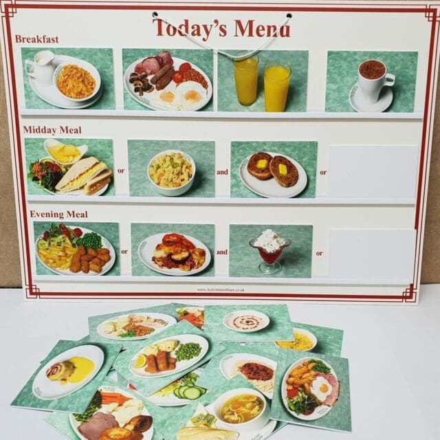 Menu Board for Care Homes
