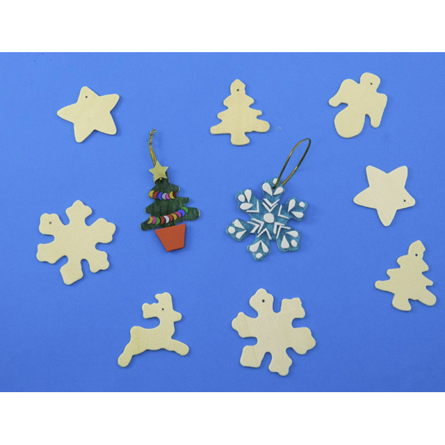 Paint Your Own Wooden Christmas Decorations (Pack of 50)