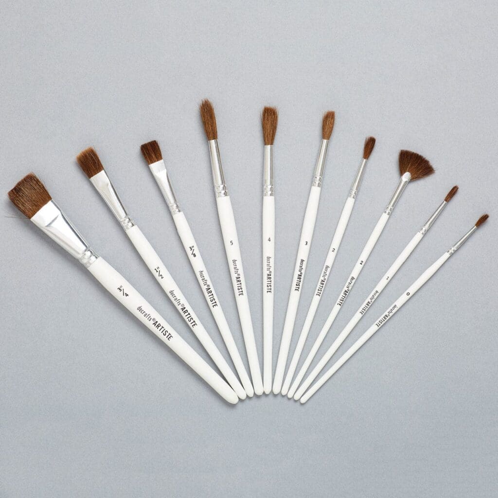 Watercolour Paint Brush Set - Pack of 10 Assorted
